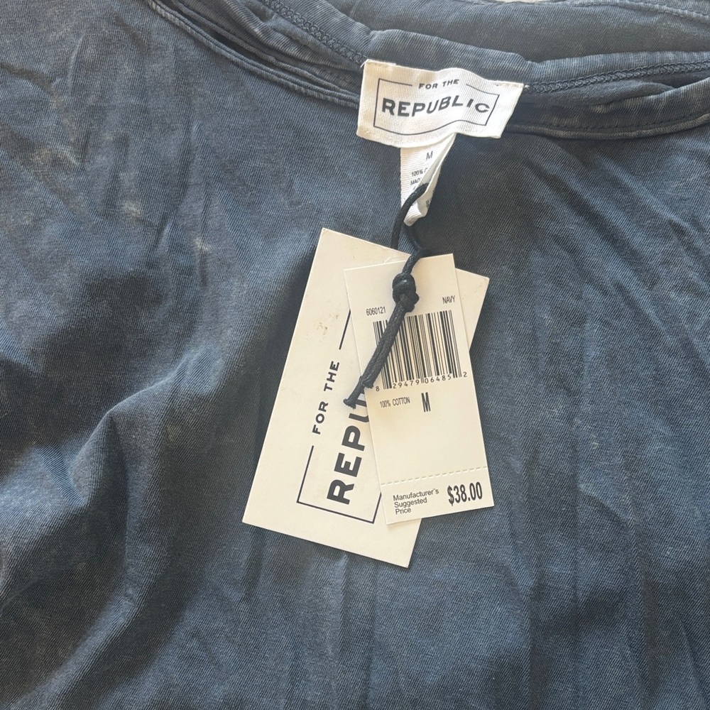 For The Republic Slate Blue Top